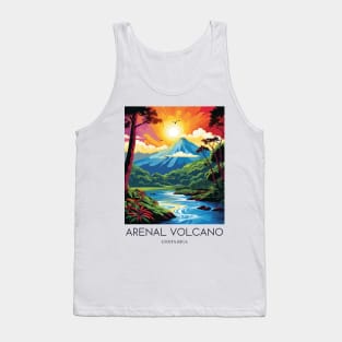 A Pop Art Travel Print of the Arenal Volcano - Costa Rica Tank Top